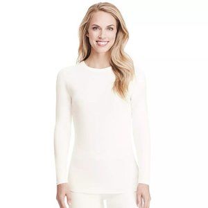 New in Pkg - Cuddl Duds® Softwear with Stretch Long Sleeve Crewneck Top XL Ivory